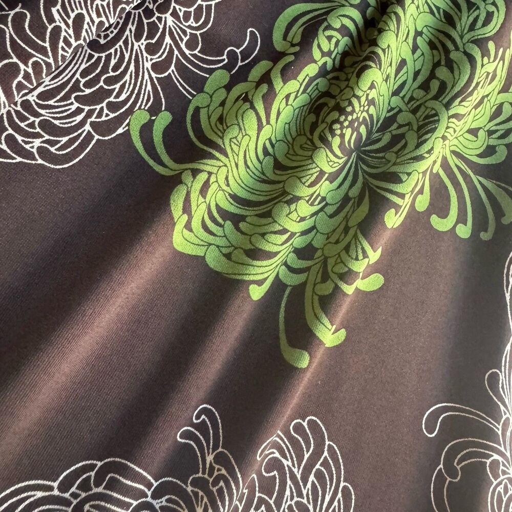 BCBG Maxazria Abstract Print V-Neck Wrap Dress With Tie Waist Sz XS Brown Green - Picture 8 of 12